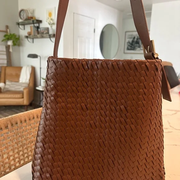 a new day Woven Shoulder Tote Bag - Brown - Picture 3 of 5